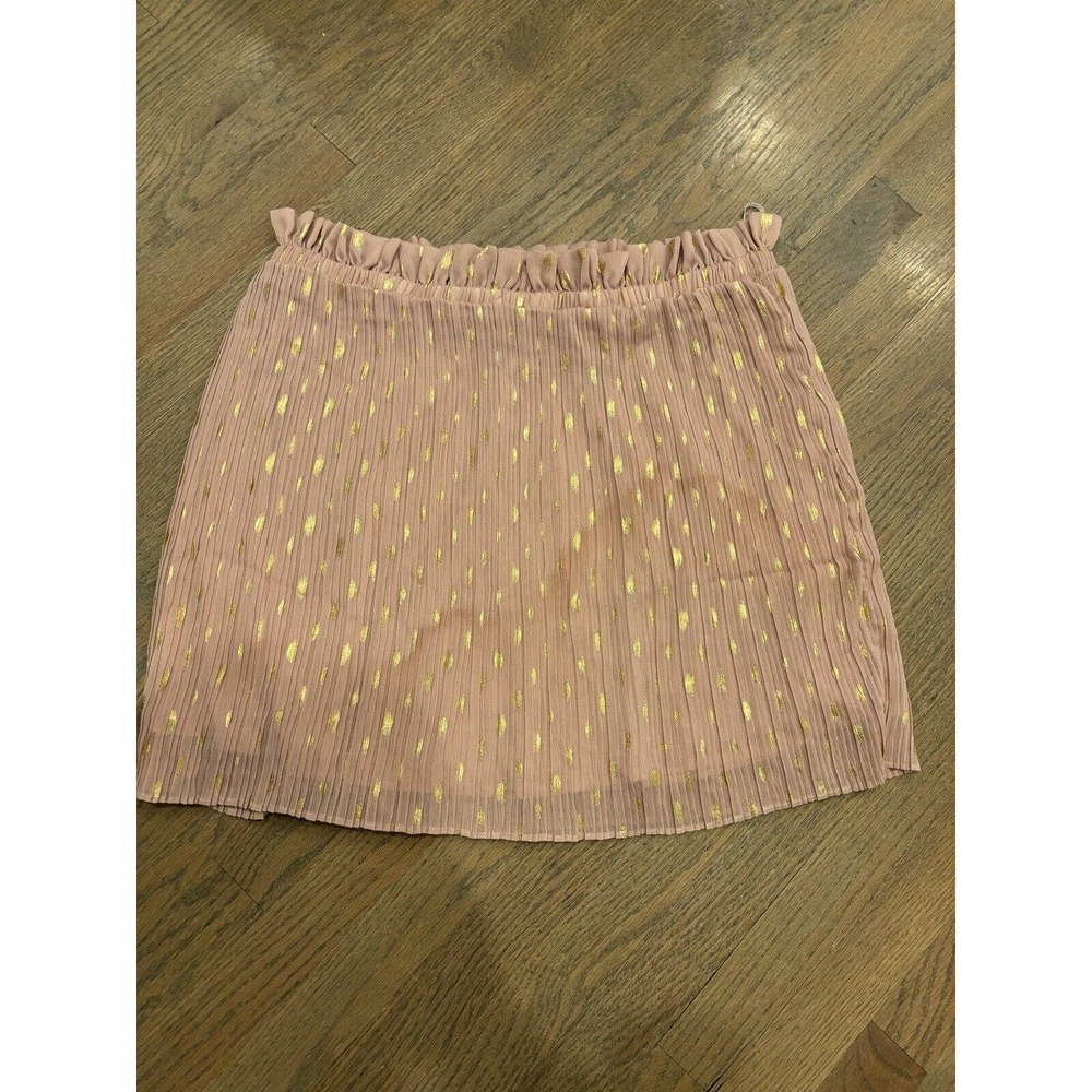 Shein Womens Size 2X Rose Pink Skirt With Gold - Elastic Waist